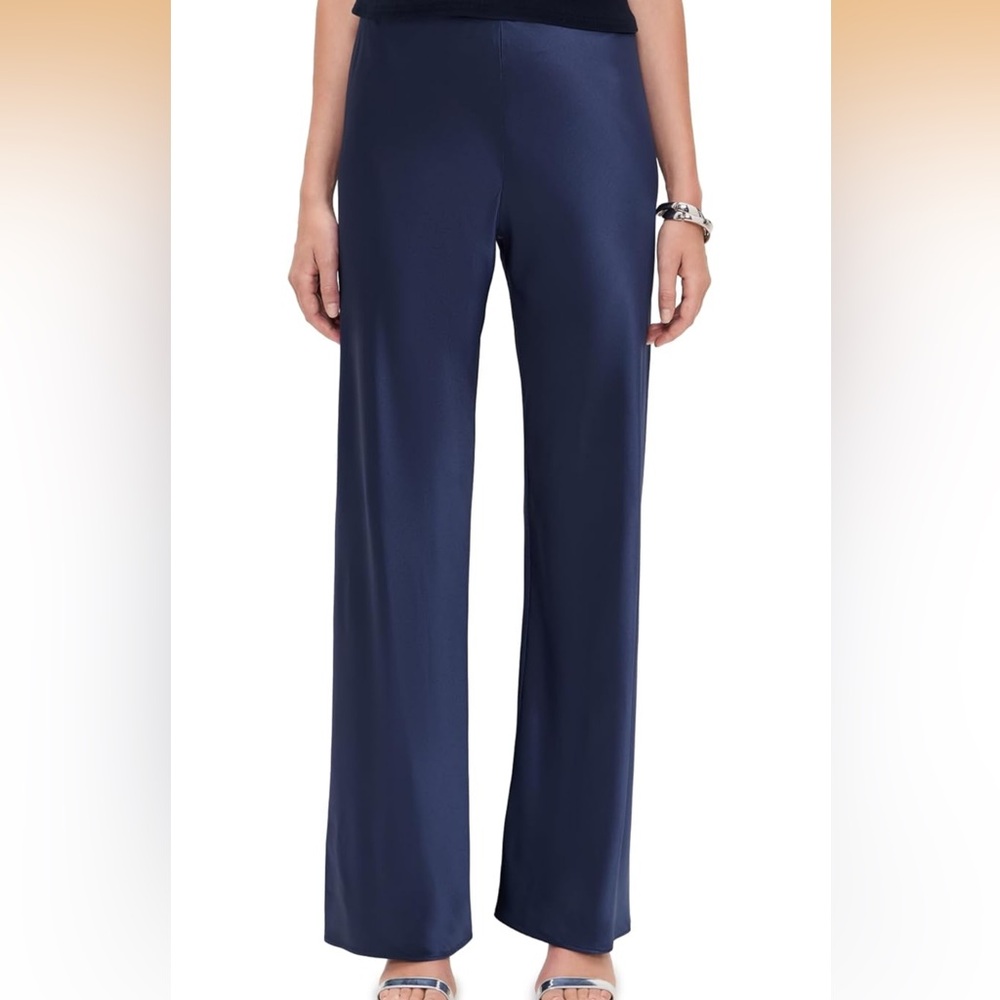 cami nyc silk satin pants navy NWT